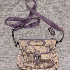 Coach Lavender and Beige Crossbody Bag